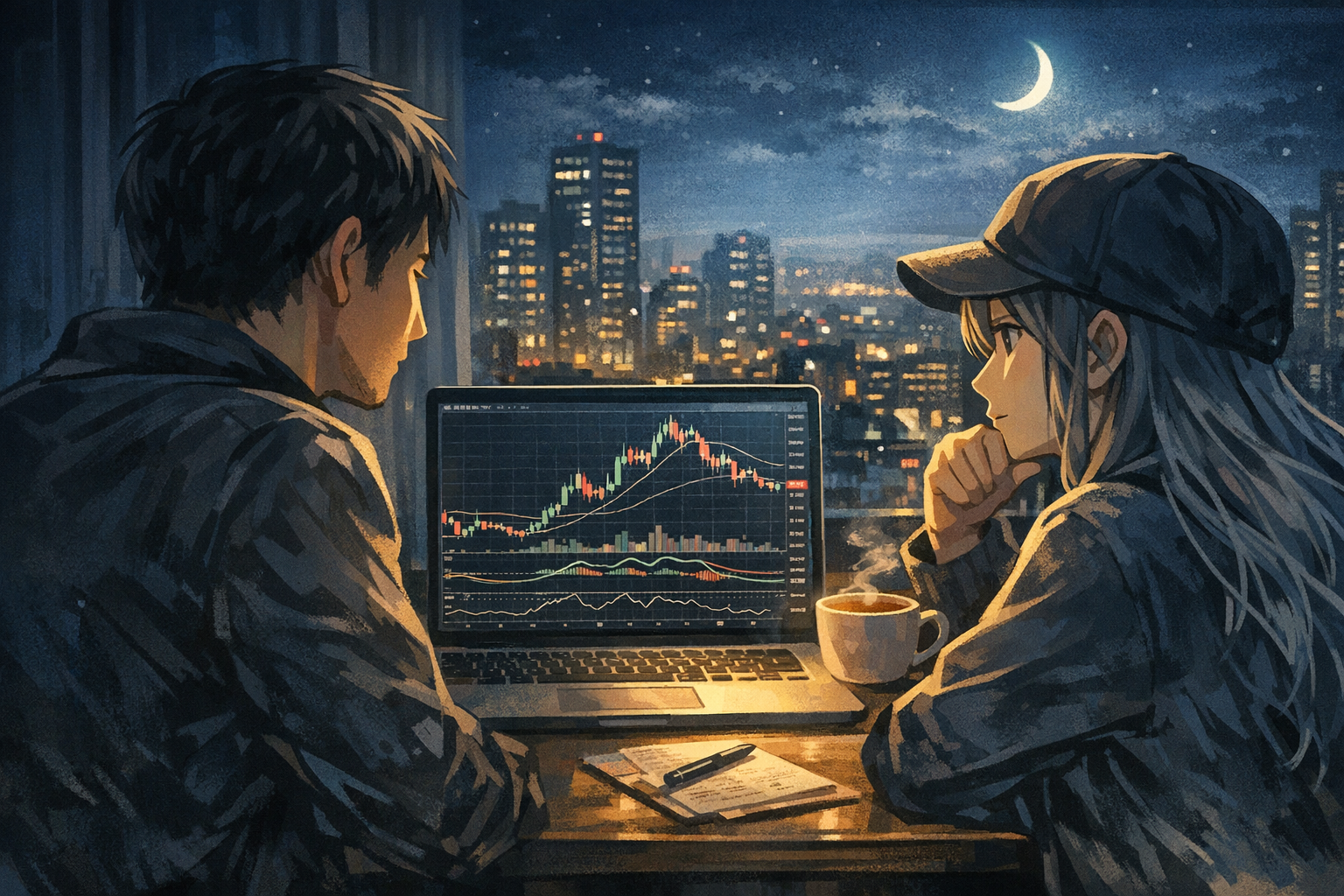 21:30〜22:30の短期トレード — 波が生まれ、そして消えていくまで